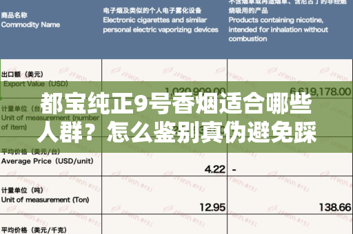 都宝纯正9号香烟适合哪些人群？怎么鉴别真伪避免踩坑？
